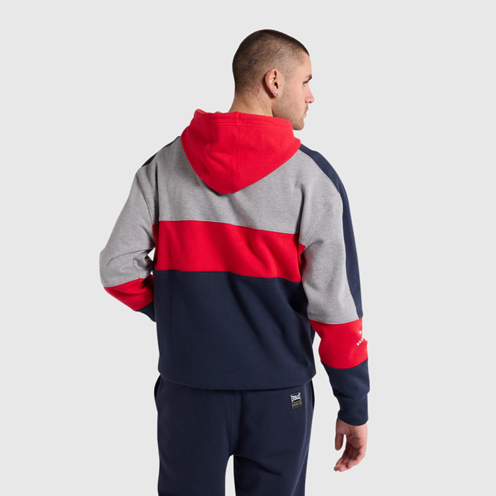 Terry Panel Hoodie - Navy/Red/Grey