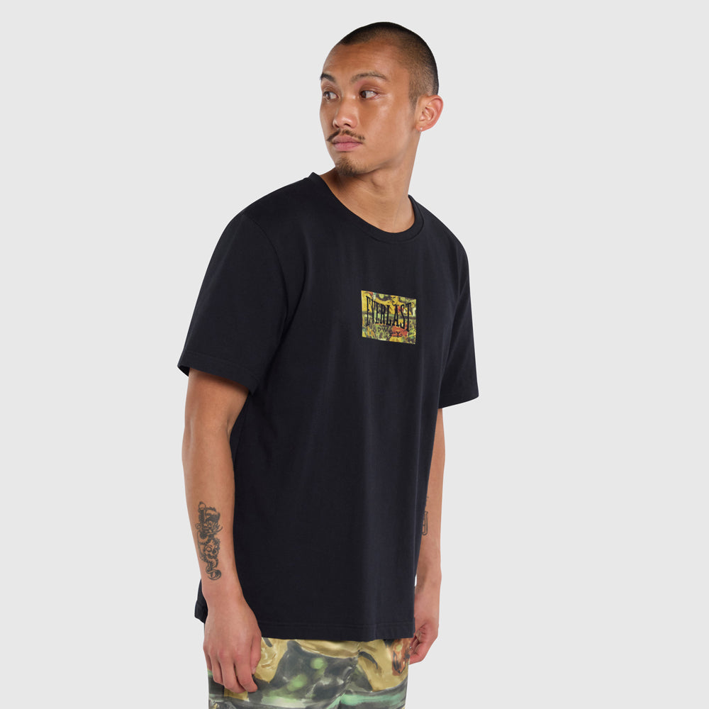 Coney Island Watercolour Short Sleeve Graphic Tee - Black