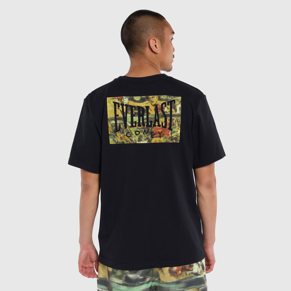 Coney Island Watercolour Short Sleeve Graphic Tee - Black